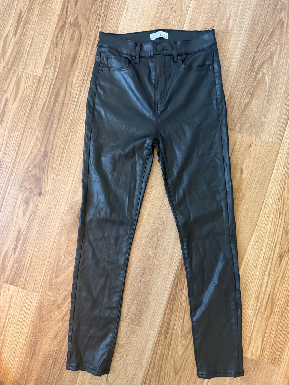 Black Faux Leather Women’s Pants - Classic Slim Fit - The Skinny
